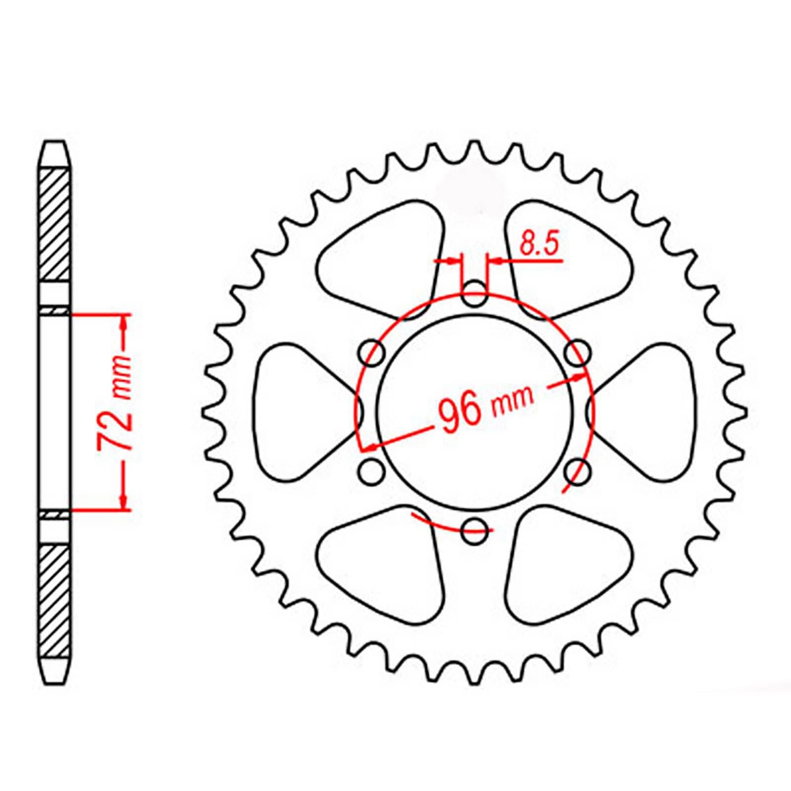 New MTX 820 Steel Sprocket - Rear #520 (42T) #SPR82942