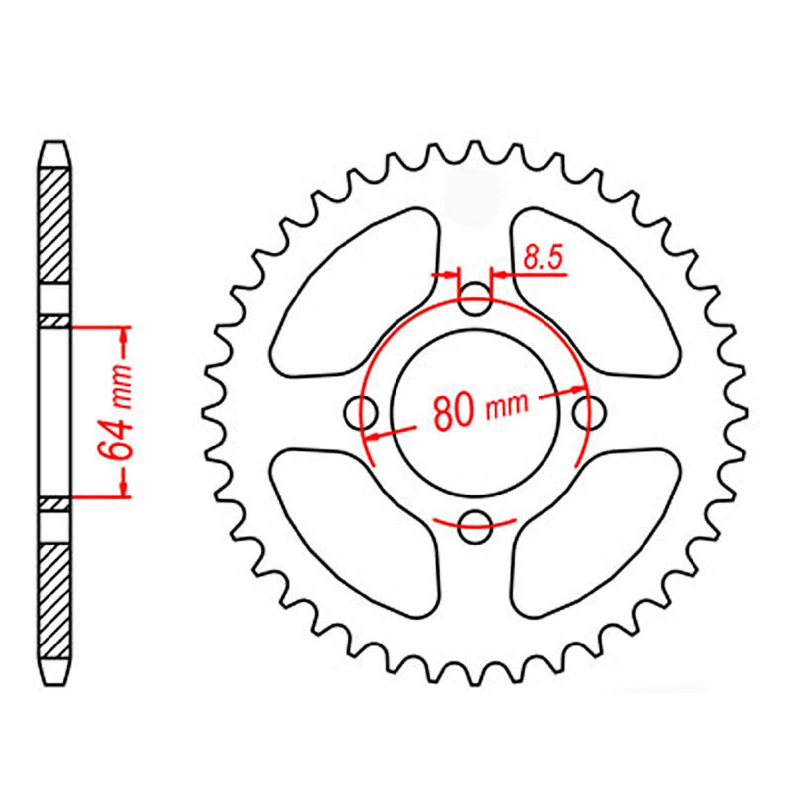 New MTX 838 Steel Sprocket - Rear #428 (43T) #SPR83843