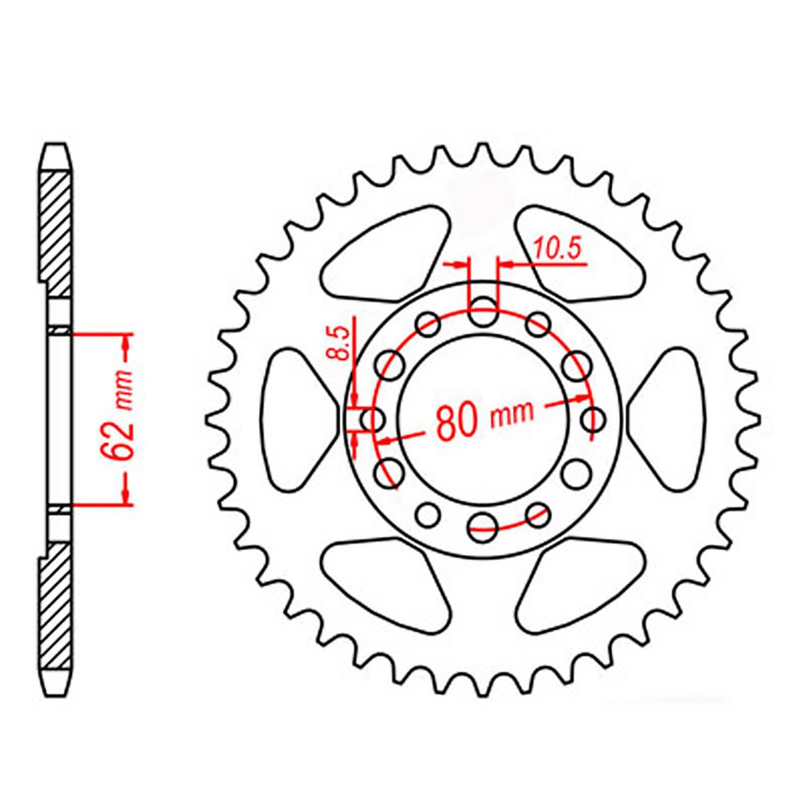 New MTX 1842 Steel Sprocket - Rear #428 (42T) #SPR84242