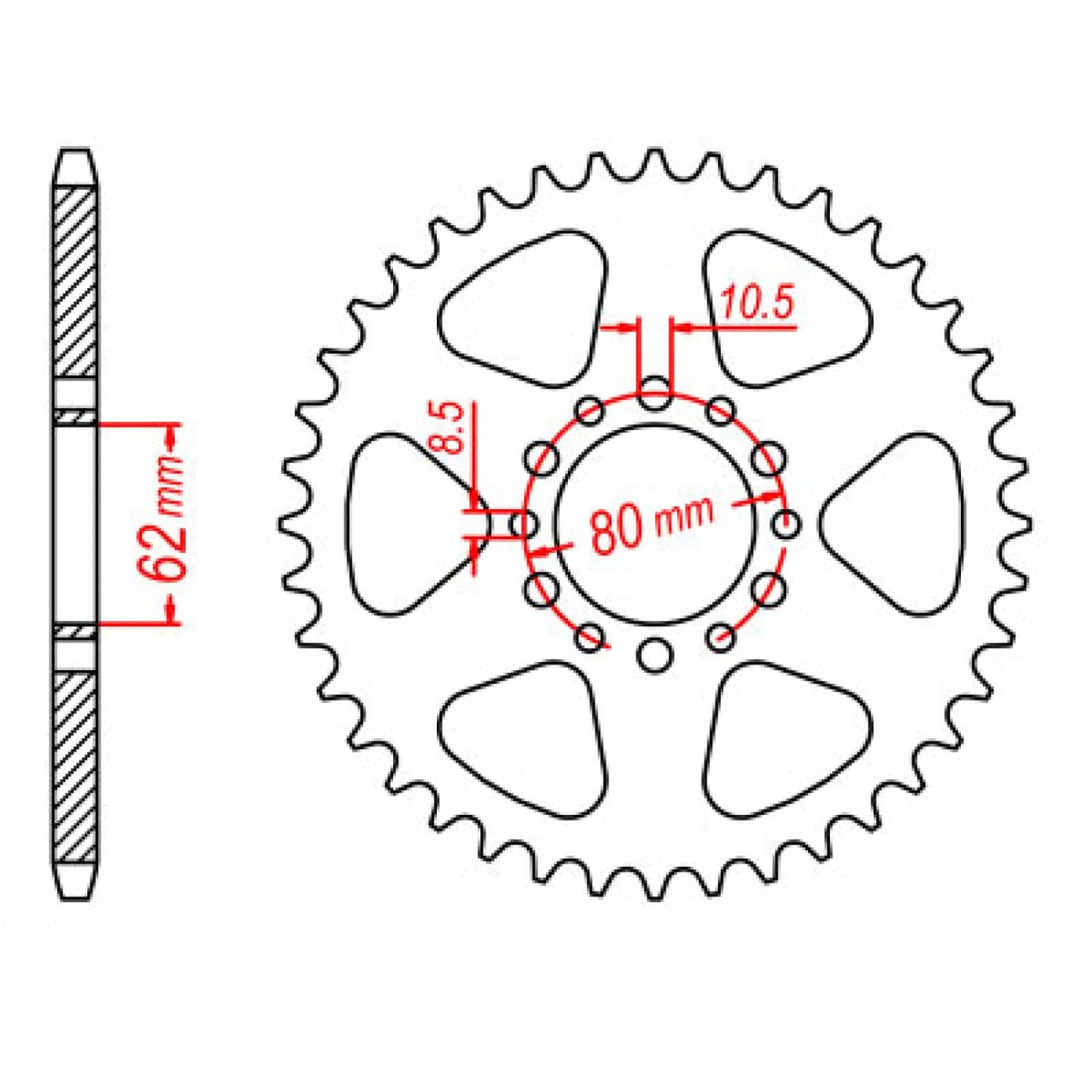 New MTX 845 Steel Sprocket - Rear #520 (46T) #SPR84546