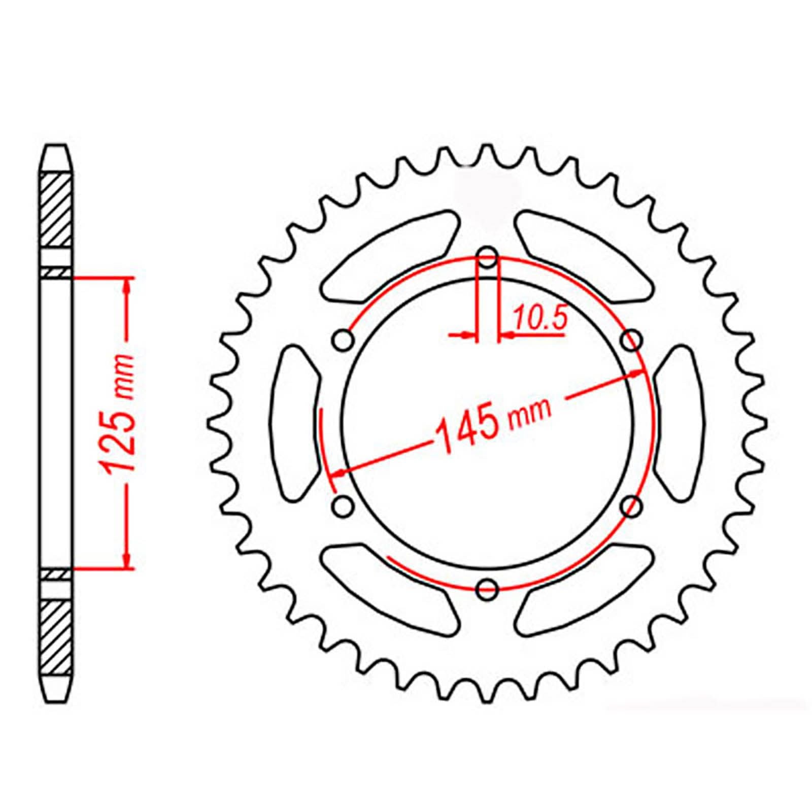 New MTX 855 Steel Sprocket - Rear #520 (45T) #SPR86645