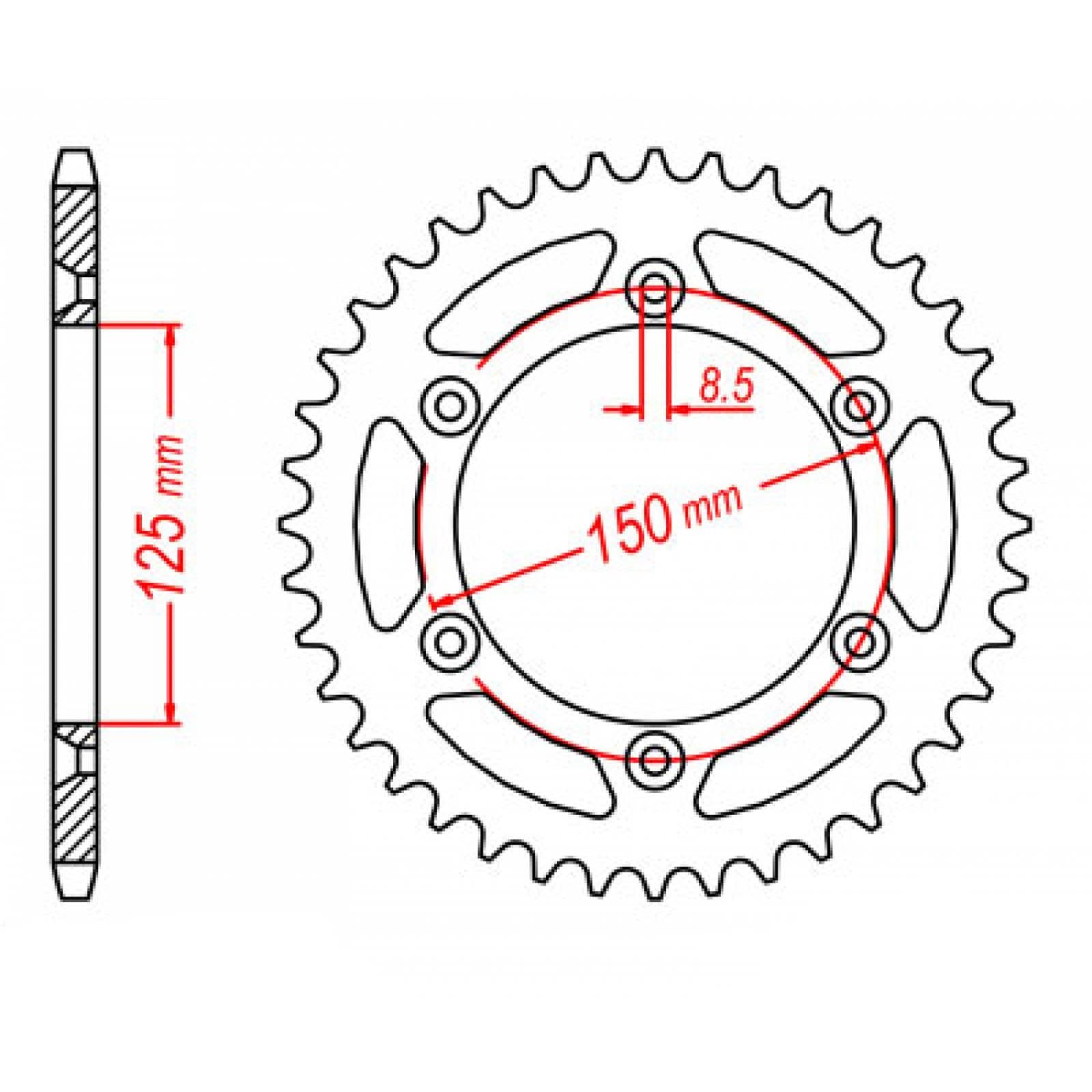 New MTX 897 Steel Sprocket - Rear #520 (44T) #SPR89944