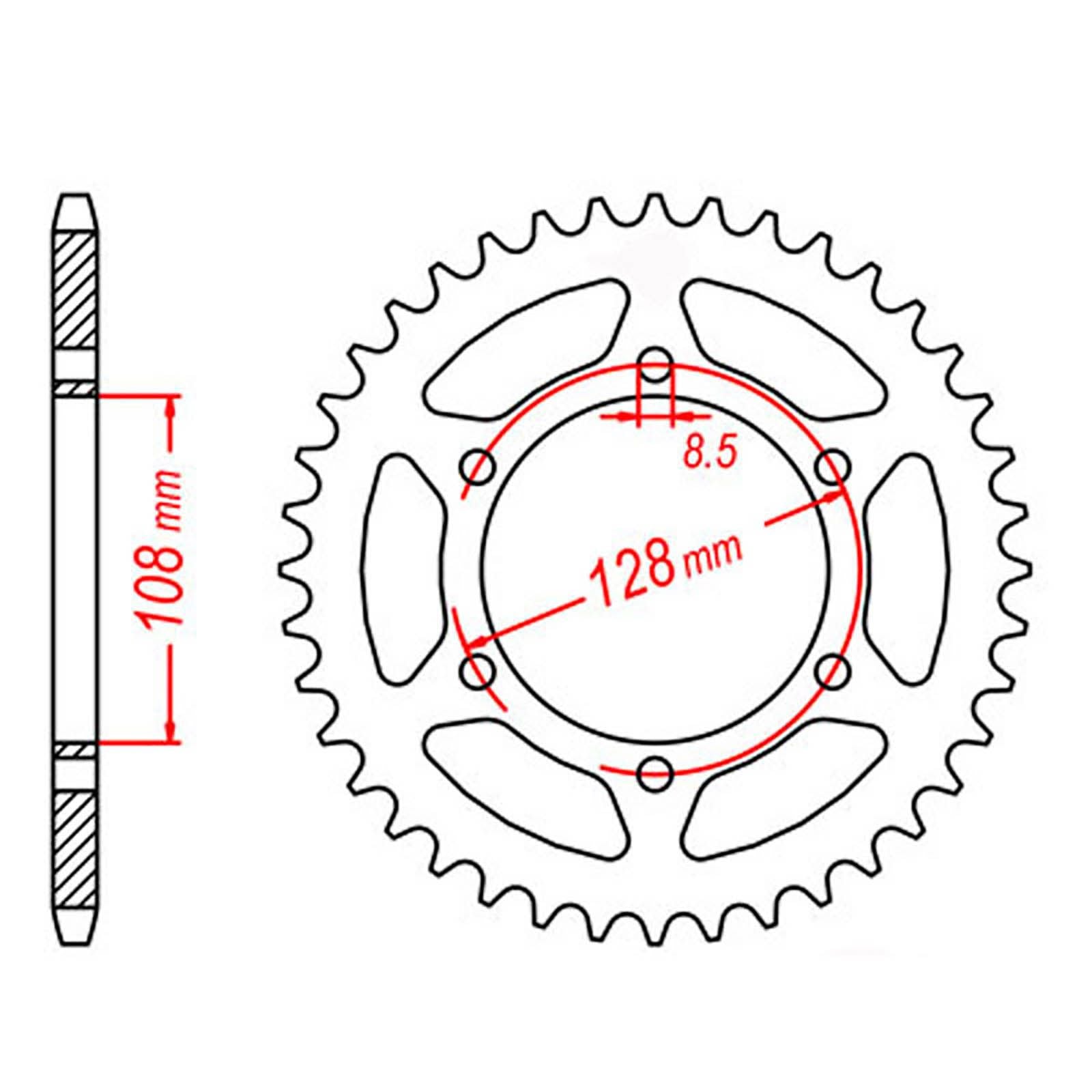 New MTX 804 Steel Sprocket - Rear #428 (53T) #SPR90253