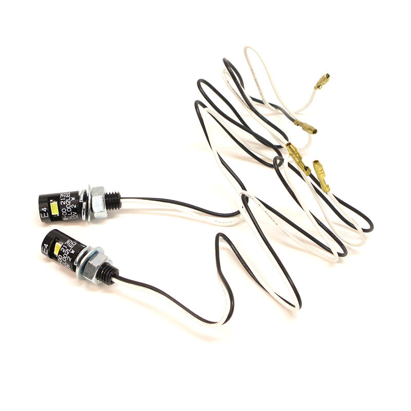 New WHITES Number Plate LED Bolt Light 17x12 - Black (Pair) #TLLEDNPB1402 | Australian Moto Spares