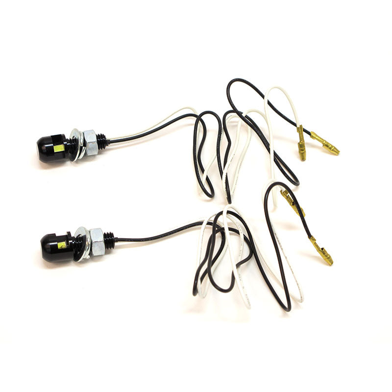 New WHITES Number Plate LED Bolt Light 13.5x12.8 - Black (Pair) #TLLEDNPB2402 | Australian Moto Spares