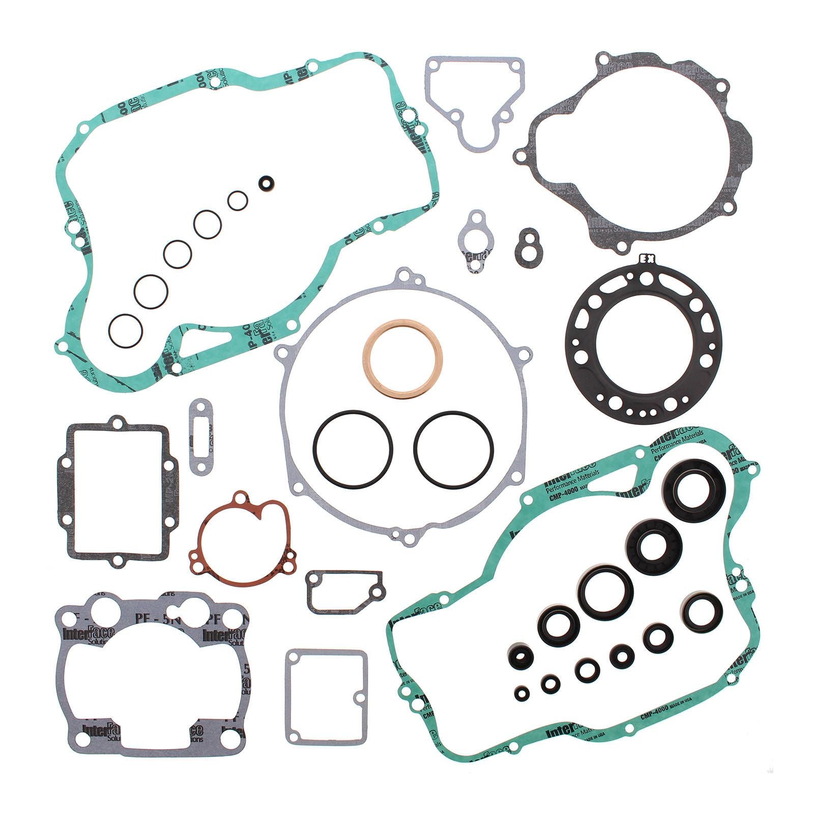 New VERTEX Engine Complete Gasket Set With Oil Seals For Kawasaki #VER811457