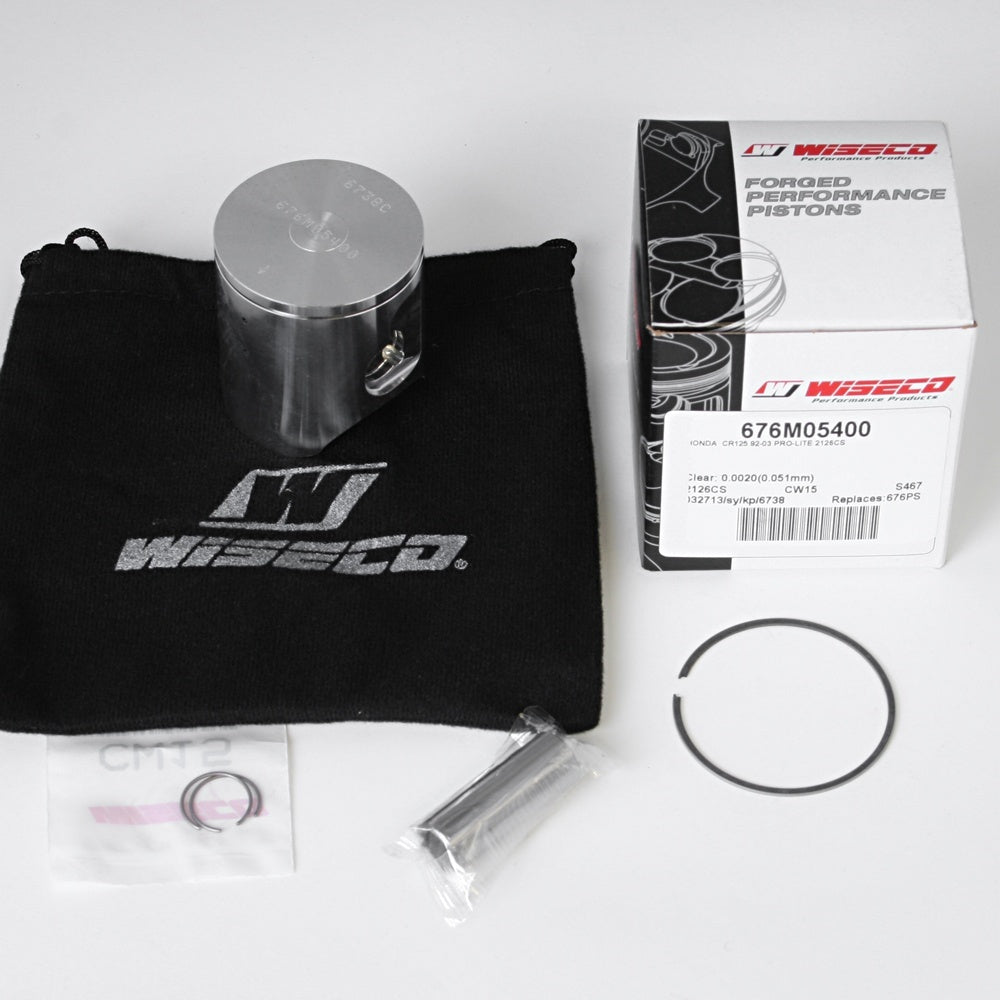 New WISECO Piston Kit (inc Rings, Pin, Clips) For HONDA CR125R W-676M05400 | Australian Moto Spares