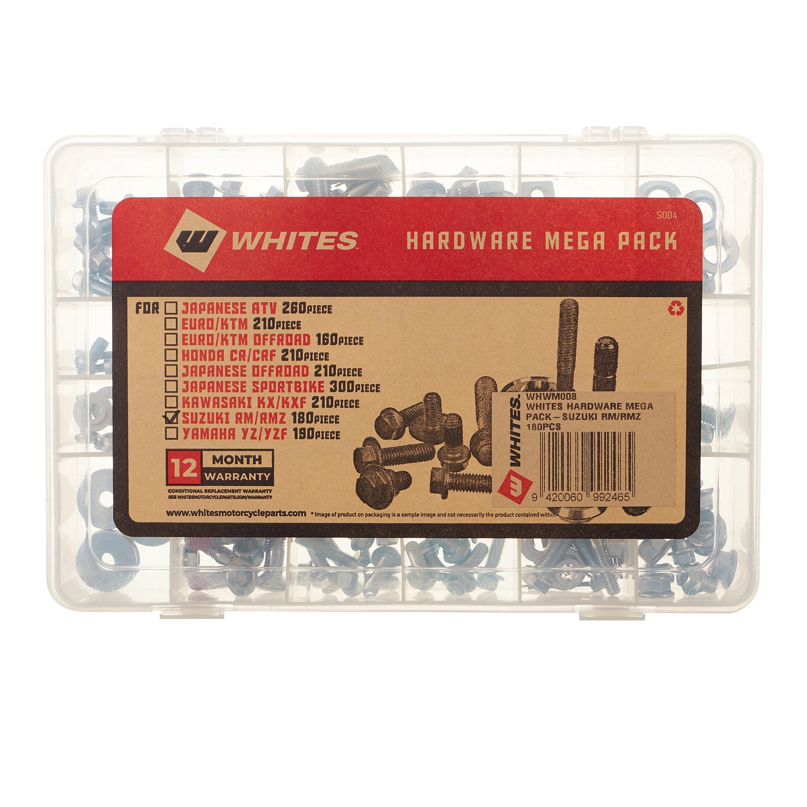 New WHITES Hardware Mega Pack For Suzuki RM/ RMZ 180Pcs #WHWM008 | Australian Moto Spares