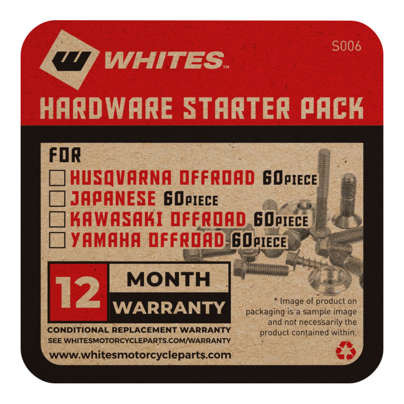New WHITES Hardware Starter Pack For Husqvarna Off-Road 60Pcs #WHWS001 | Australian Moto Spares
