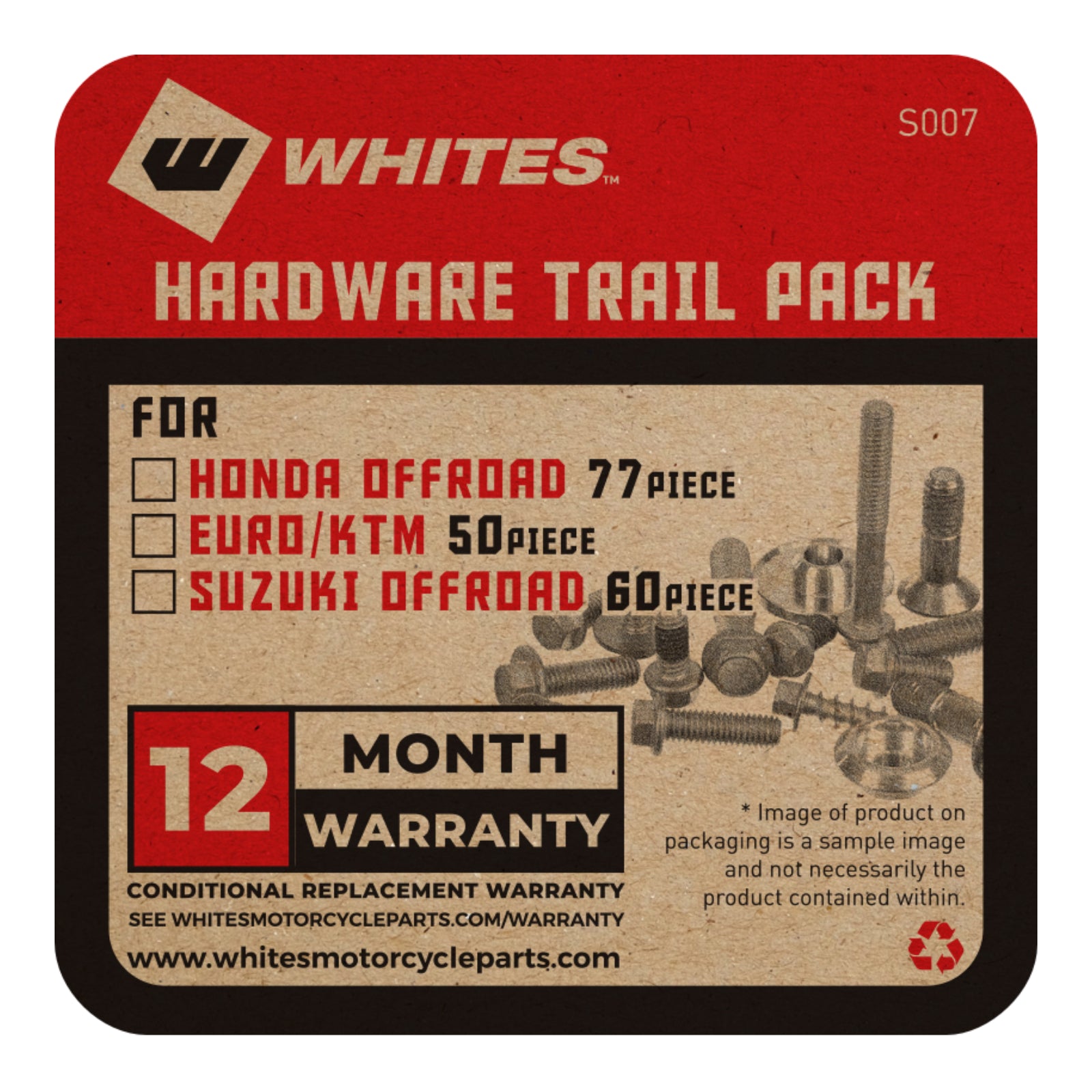 New WHITES Hardware Trail Pack For Euro/ KTM Off-Road 50Pcs #WHWT002 | Australian Moto Spares