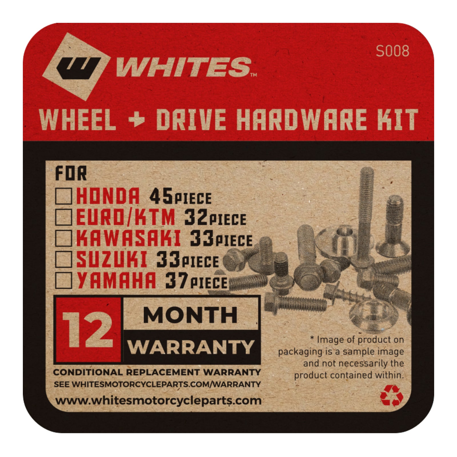 New WHITES Wheel & Drive Hardware Kit For Suzuki 33Pcs #WHWWD004 | Australian Moto Spares