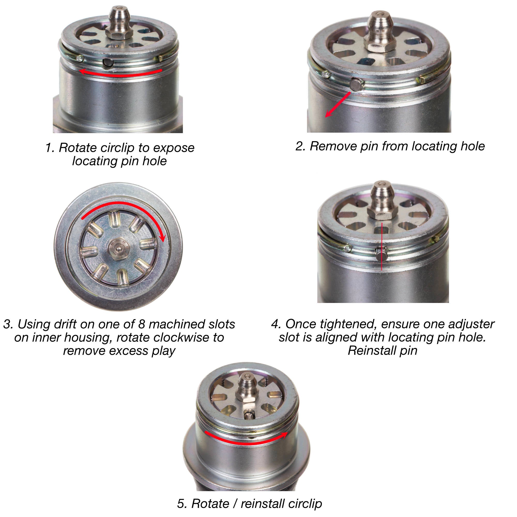 New WHITES Motorcycle Ball Joint Plus - Heavy Duty Adjustable #WPBJP17001