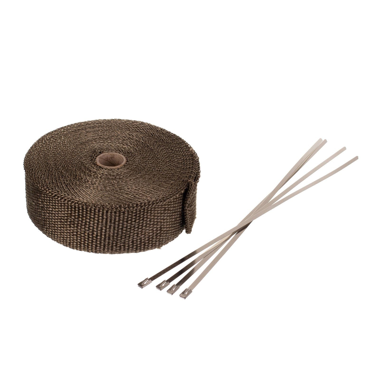 New WHITES Exhaust Wrap Gold 50mm (15M Roll) - With 4 S/S Ties #WPEXWG15