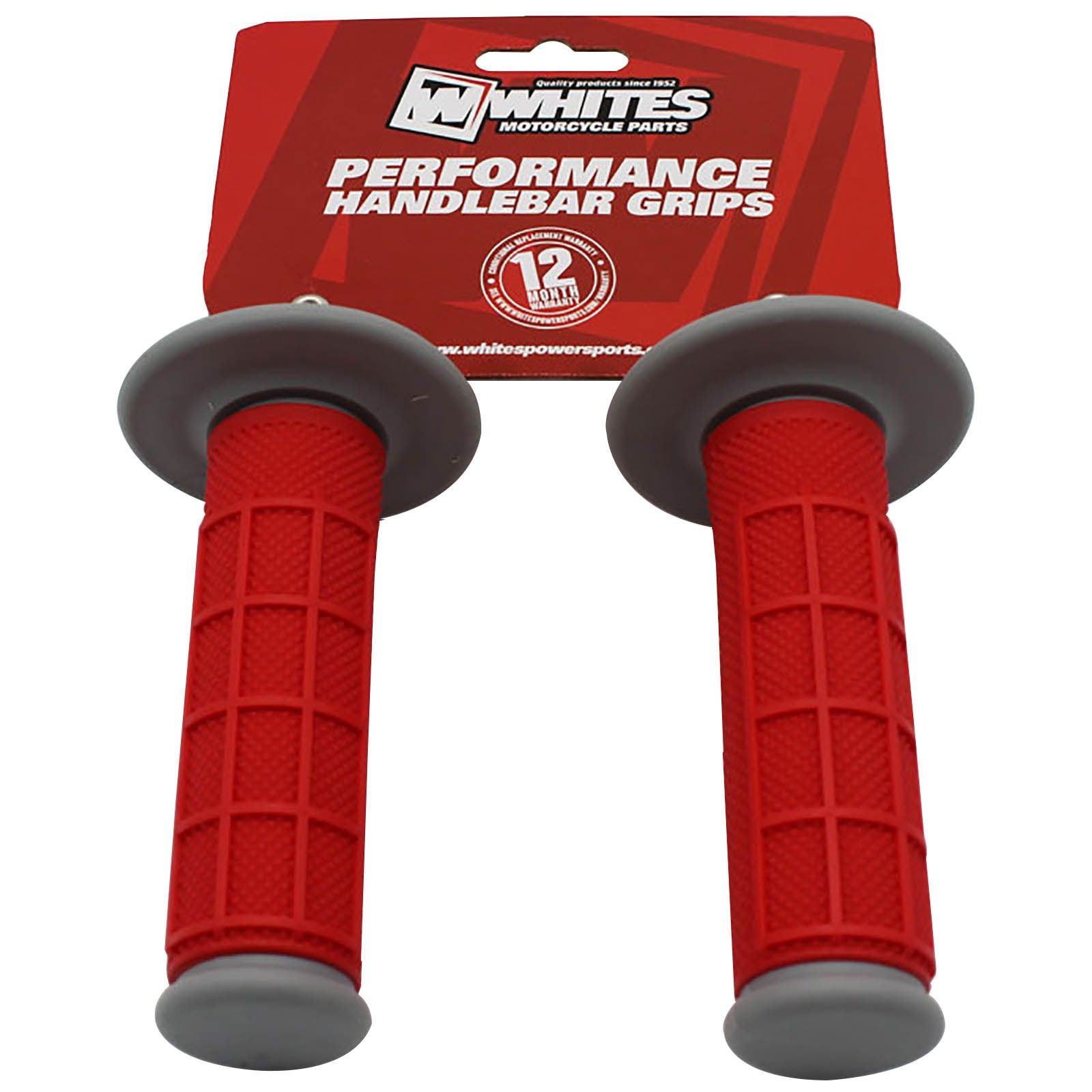 New WHITES Grip MX Half Waffle - Grey / Red #WPGRPM1GR