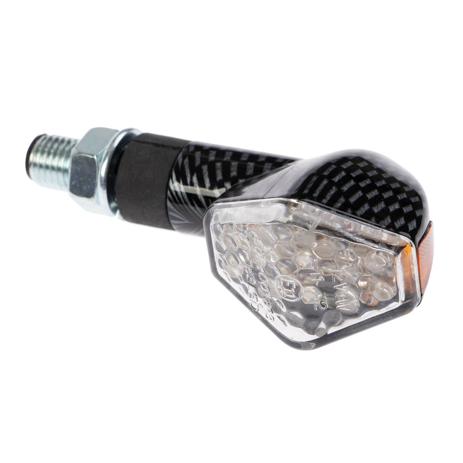 New WHITES LED Diamond Flasher Carbon #WPLEDIDCB