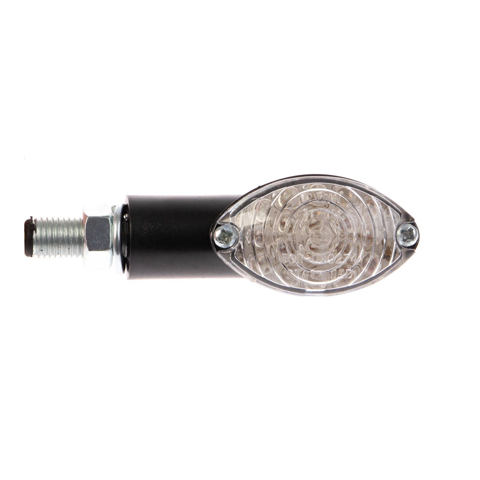 New WHITES LED MINI-CATSEYE Flasher - Black Short Stem #WPLEDIMCKSS