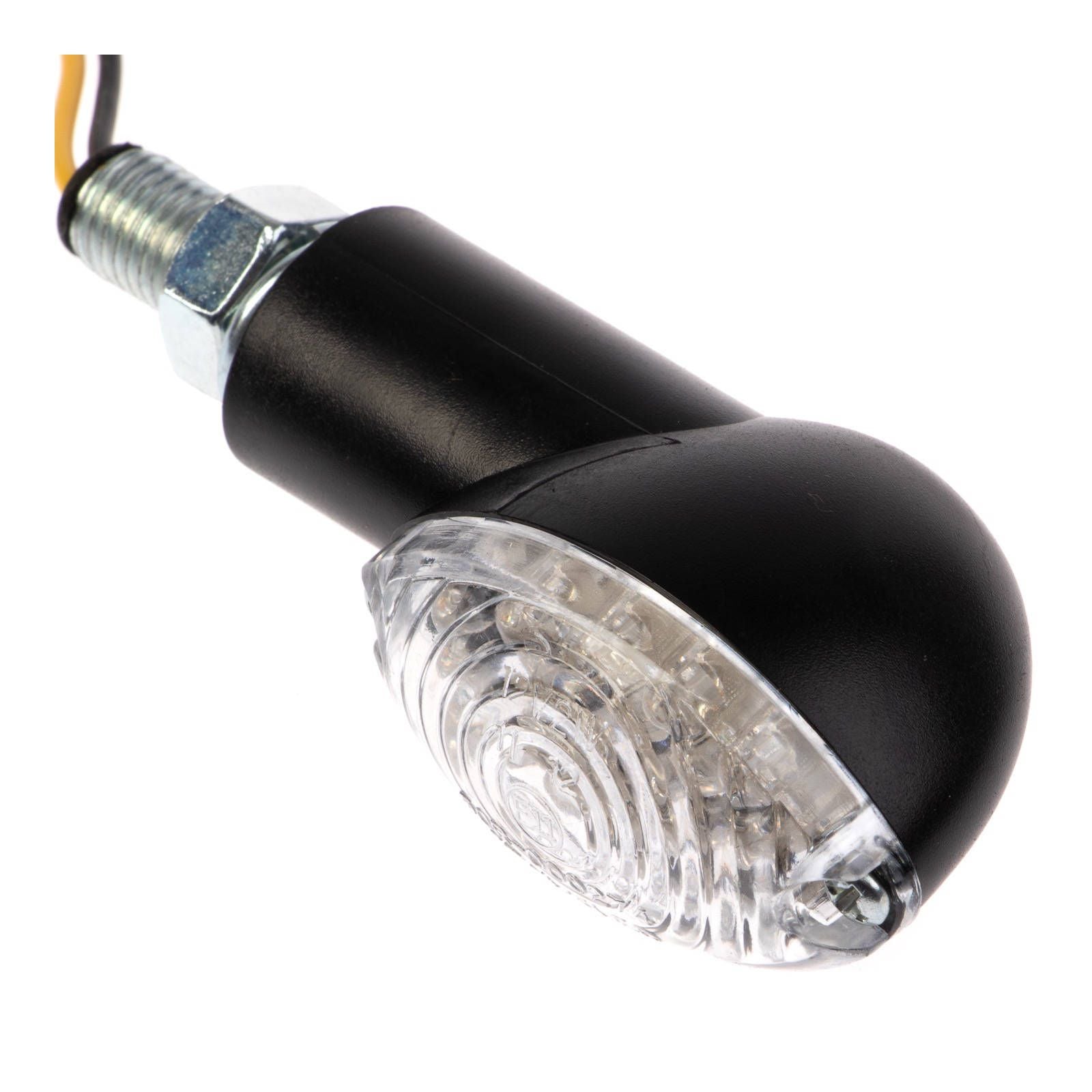 New WHITES LED MINI-CATSEYE Flasher - Black Short Stem #WPLEDIMCKSS