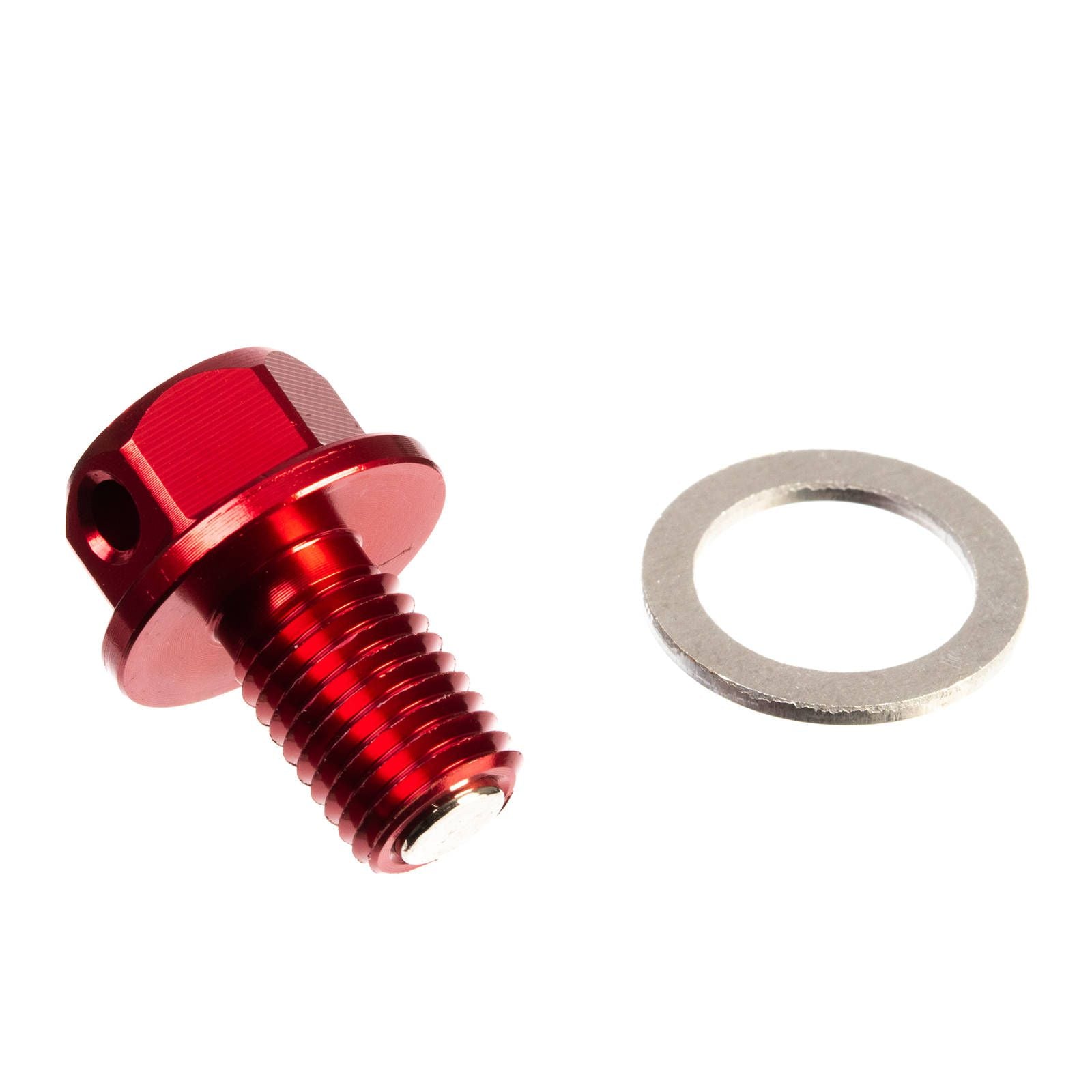 New WHITES Magnetic Sump Plug M10 x 15 x 1.25 - Red #WPMDP1015125R