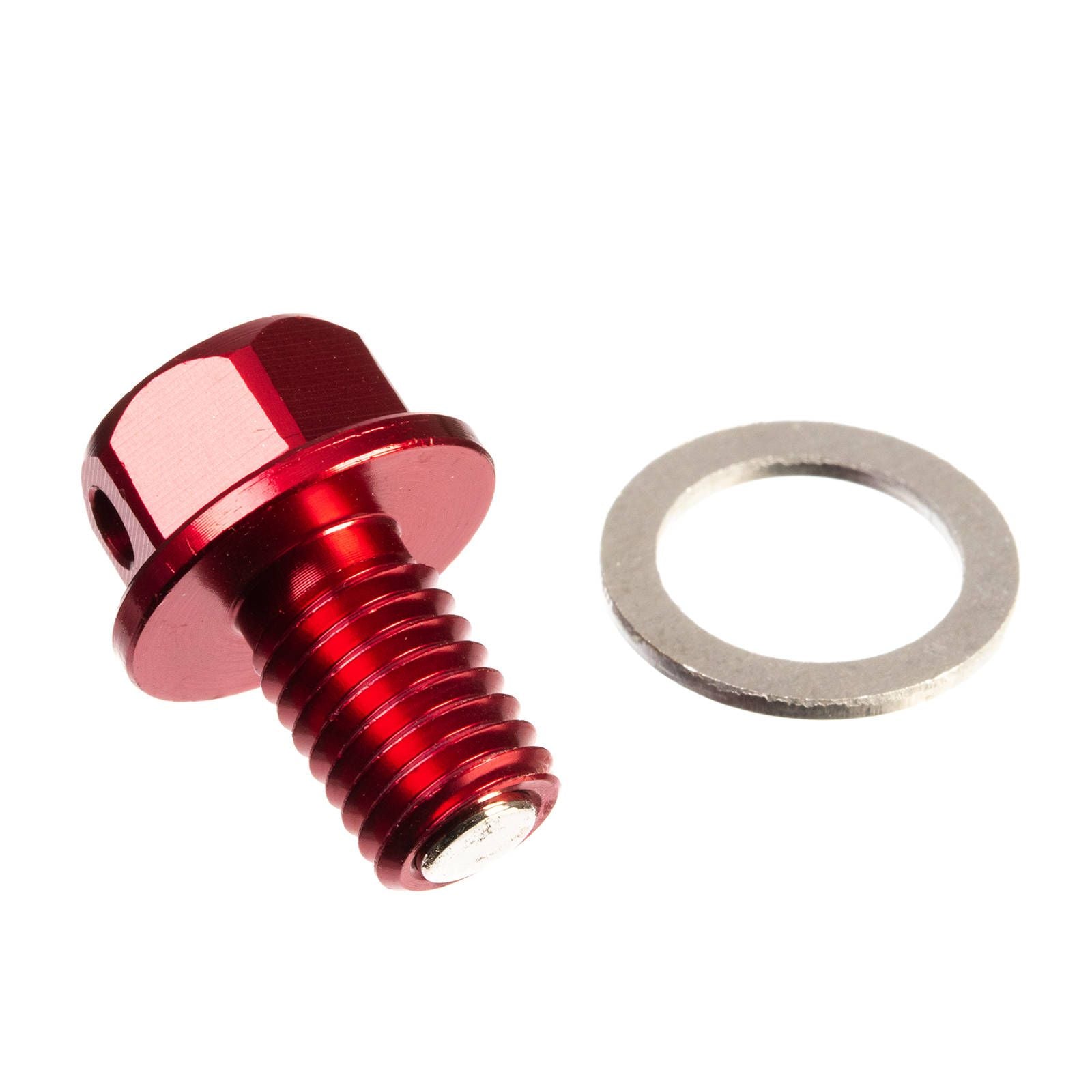 New WHITES Magnetic Sump Plug M10 x 15 x 1.5 - Red #WPMDP101515R