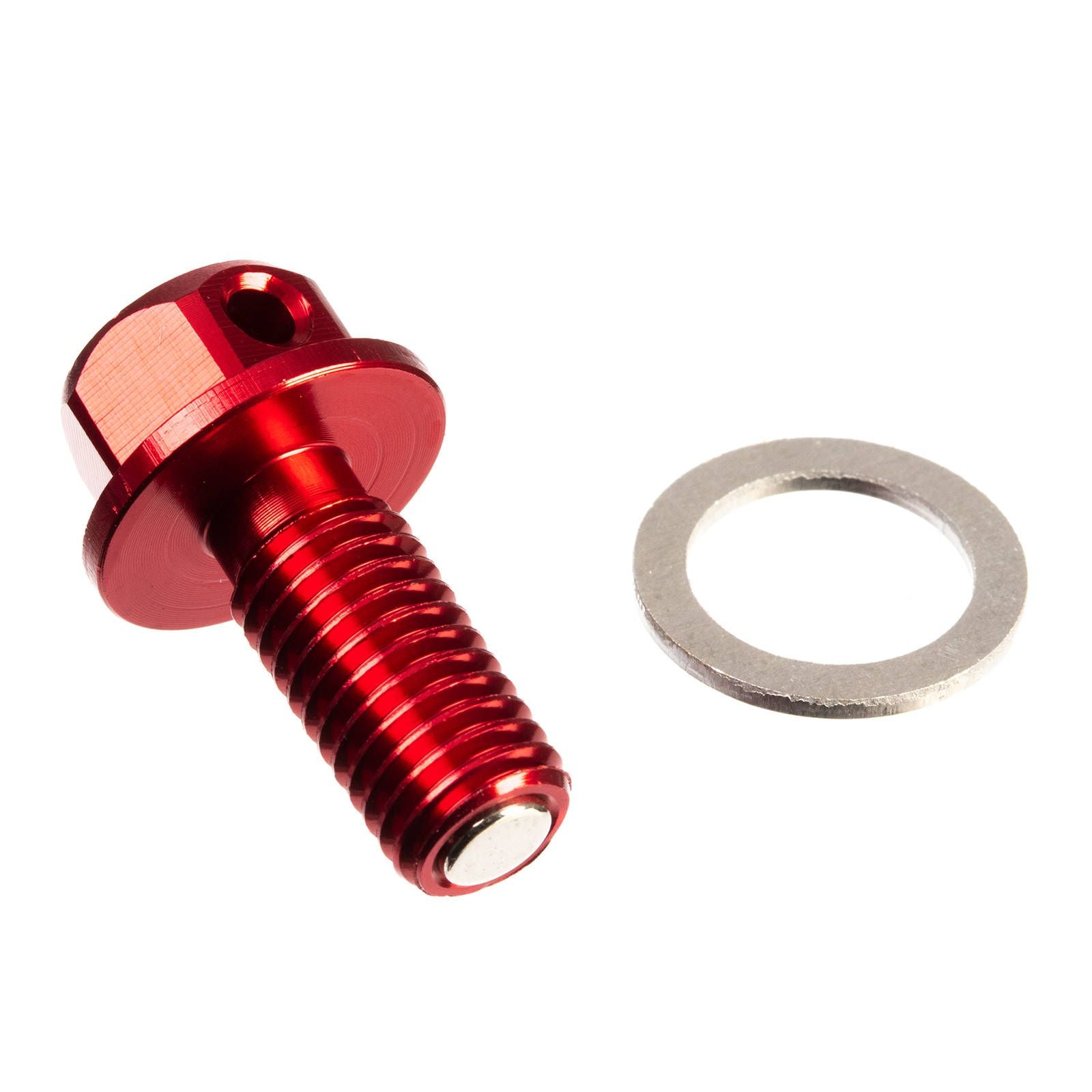 New WHITES Magnetic Sump Plug M10 x 22 x 1.5 - Red #WPMDP102215R