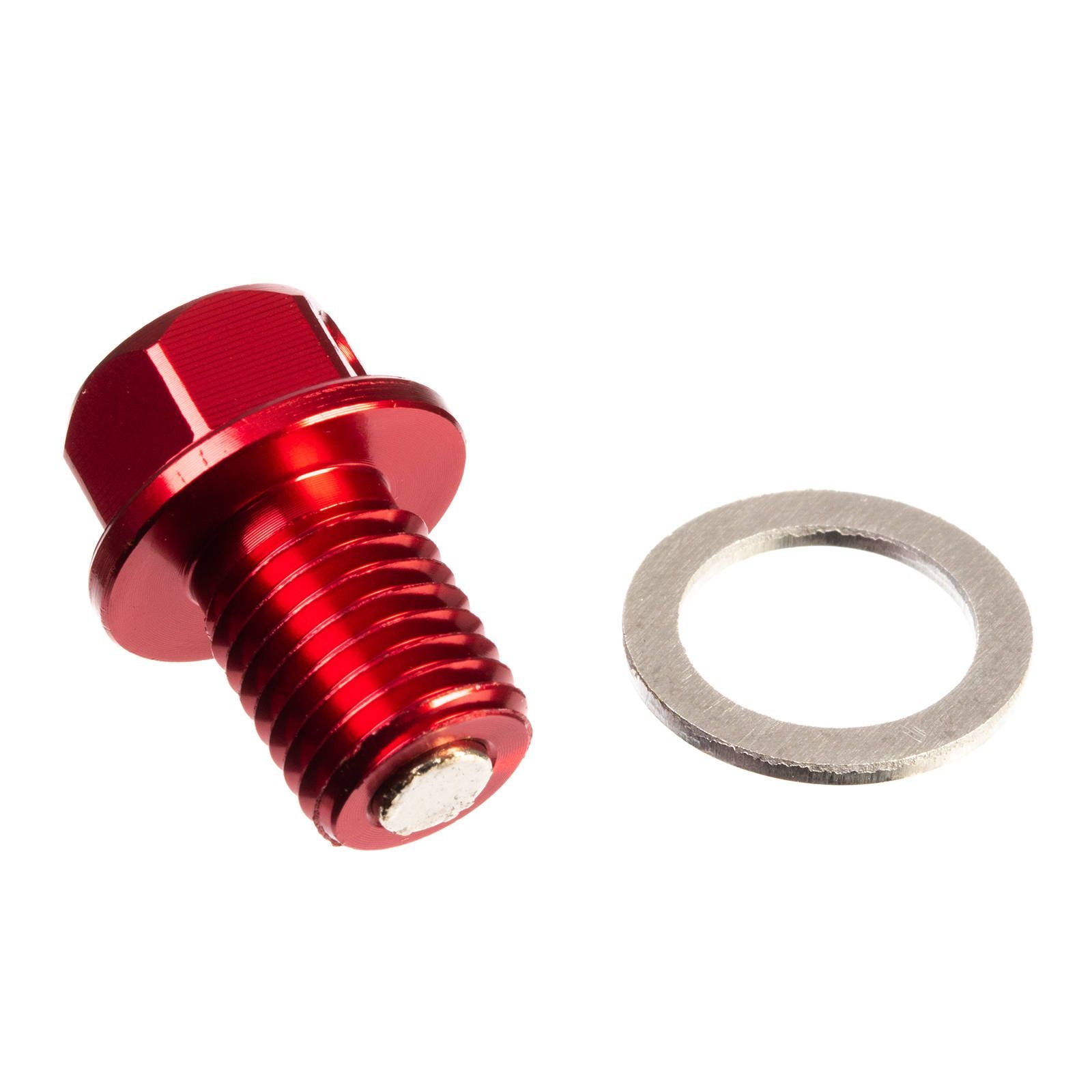 New WHITES Magnetic Sump Plug M12 x 15 x 1.5 - Red #WPMDP121515R