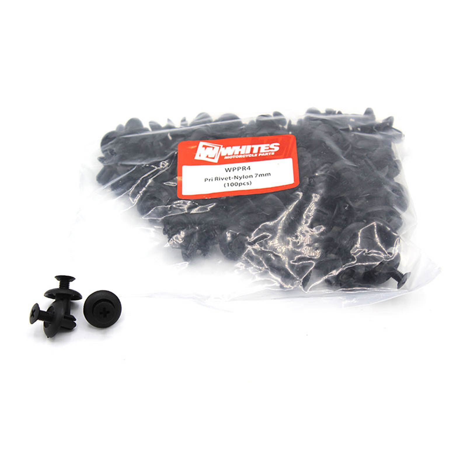 New WHITES Nylon Pry Rivets - 7mm (100 Pack) #WPPR4