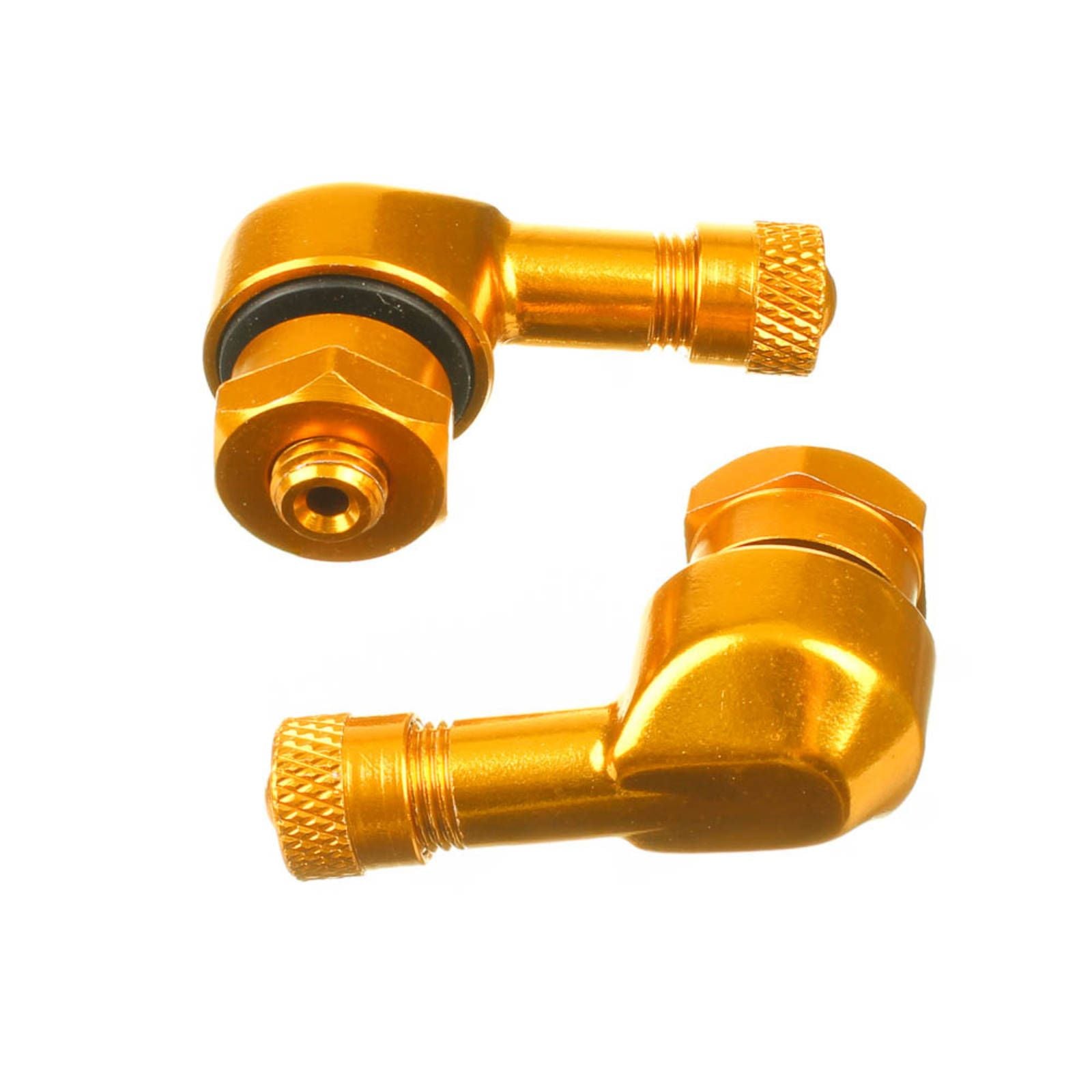 New WHITES Motorcycle 90 Degree Alloy Valve 8.3mm - Gold (Pair) #WPV908G