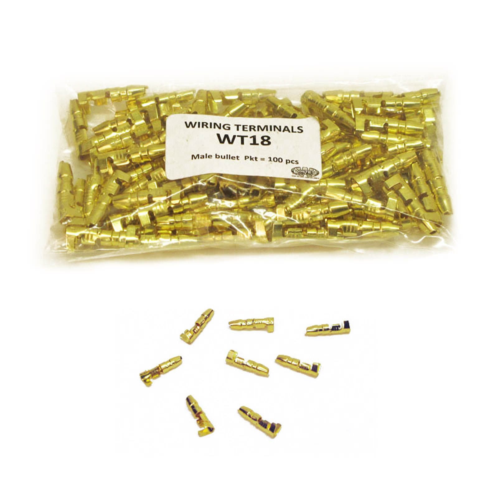 New WHITES Terminal Male Bullet (Packet of 100Pcs) #WT18