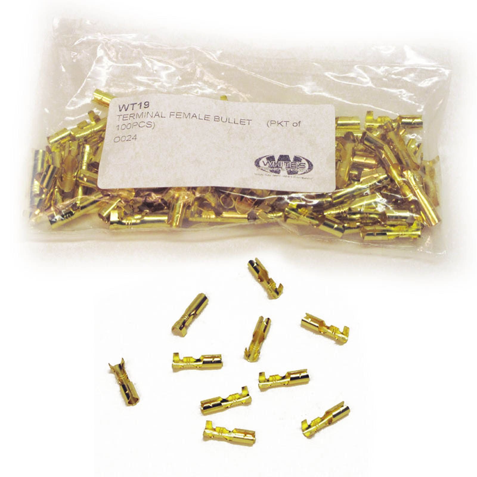 New WHITES TERMINAL FEMALE BULLET (PKT OF 100PCS) WT19