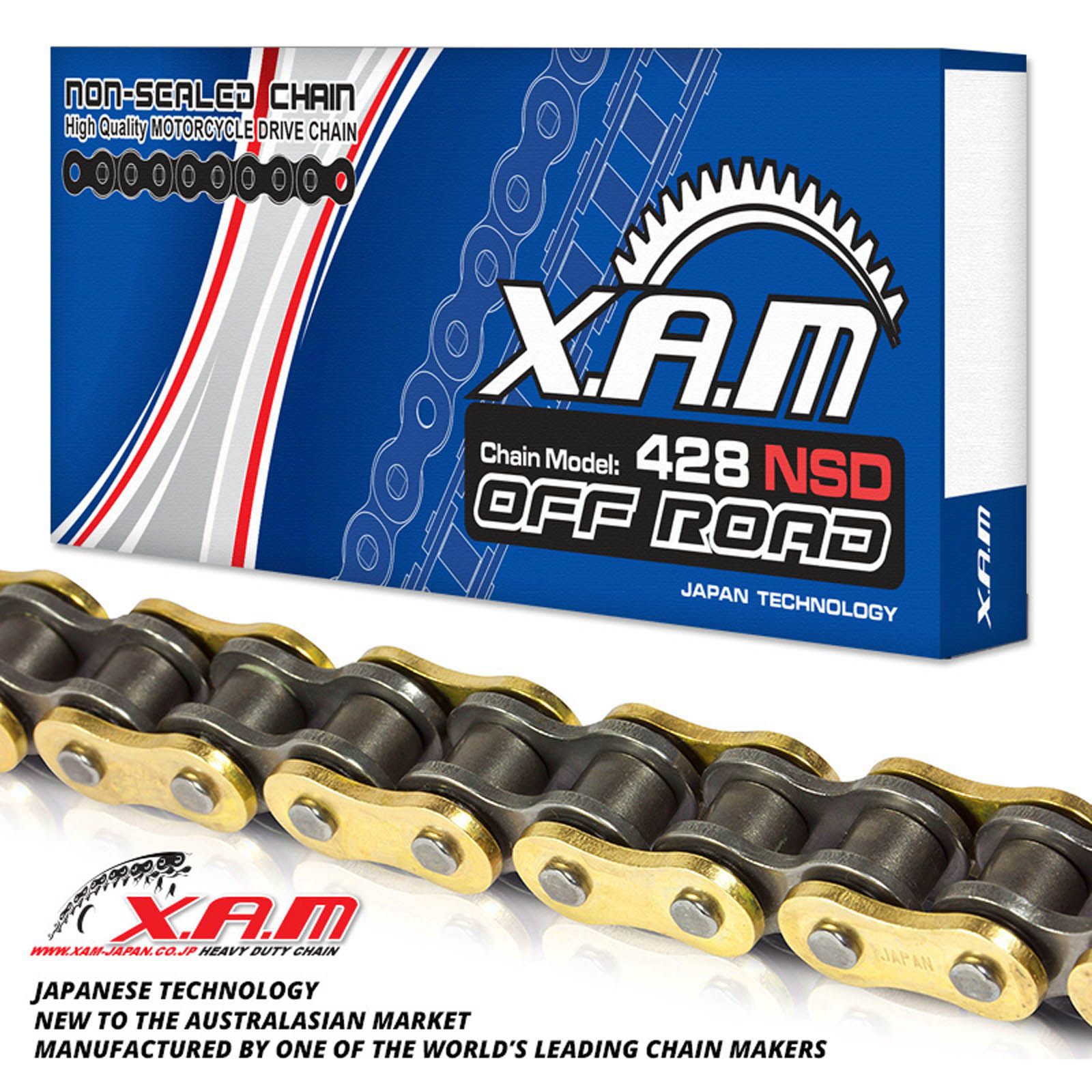 New XAM 428NSD Non-Sealed Chain - Gold / Black (112L) #XC428NSDG1112