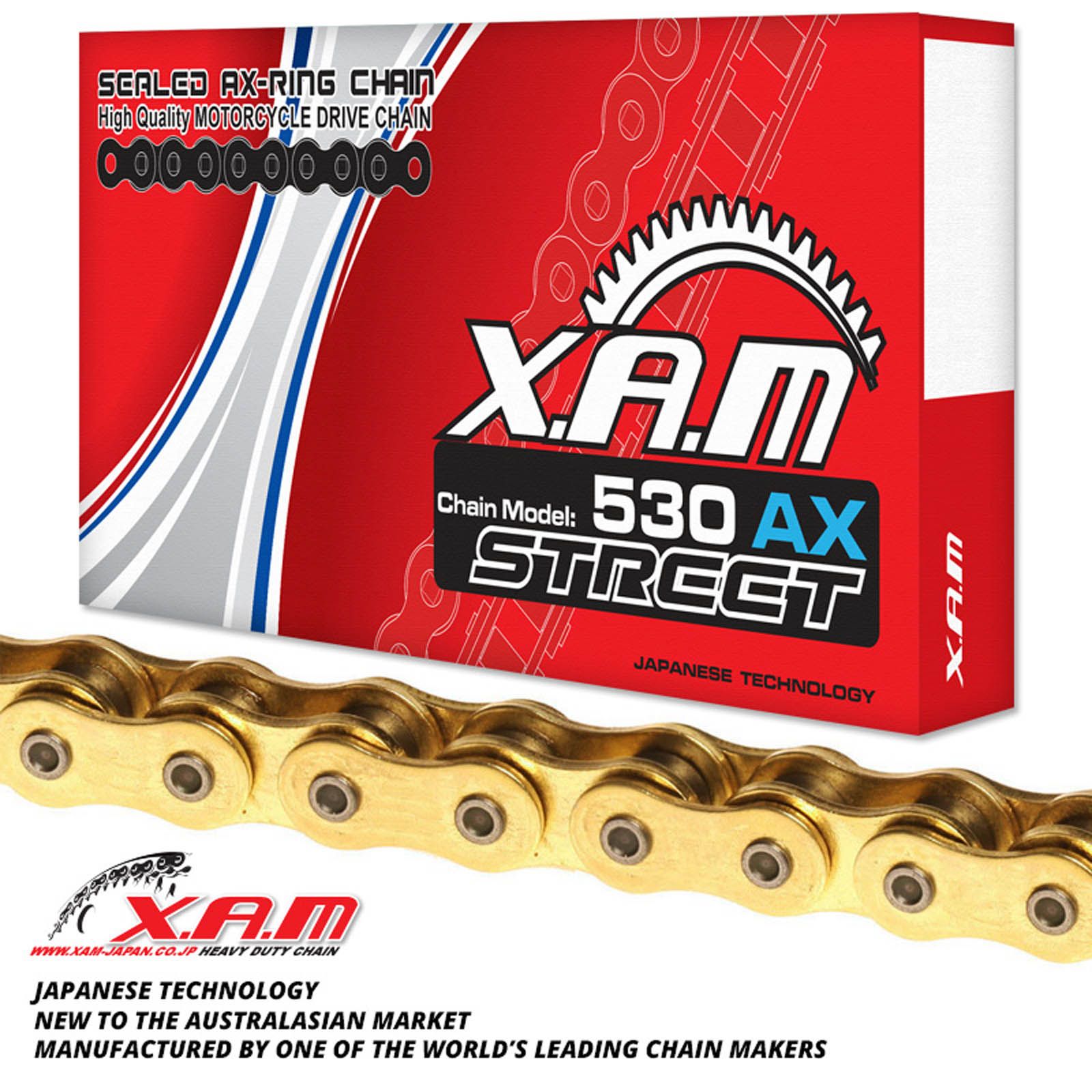 New XAM 530AX X-Ring Chain - Gold / Gold (102L) #XC530AXG2102