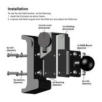 New ZUMOLOCK Garmin Zumo Lock 3Xx With Ram Security Knob #ZL3XXRAM